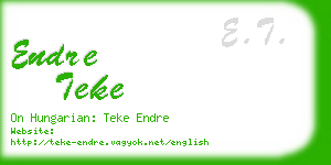 endre teke business card